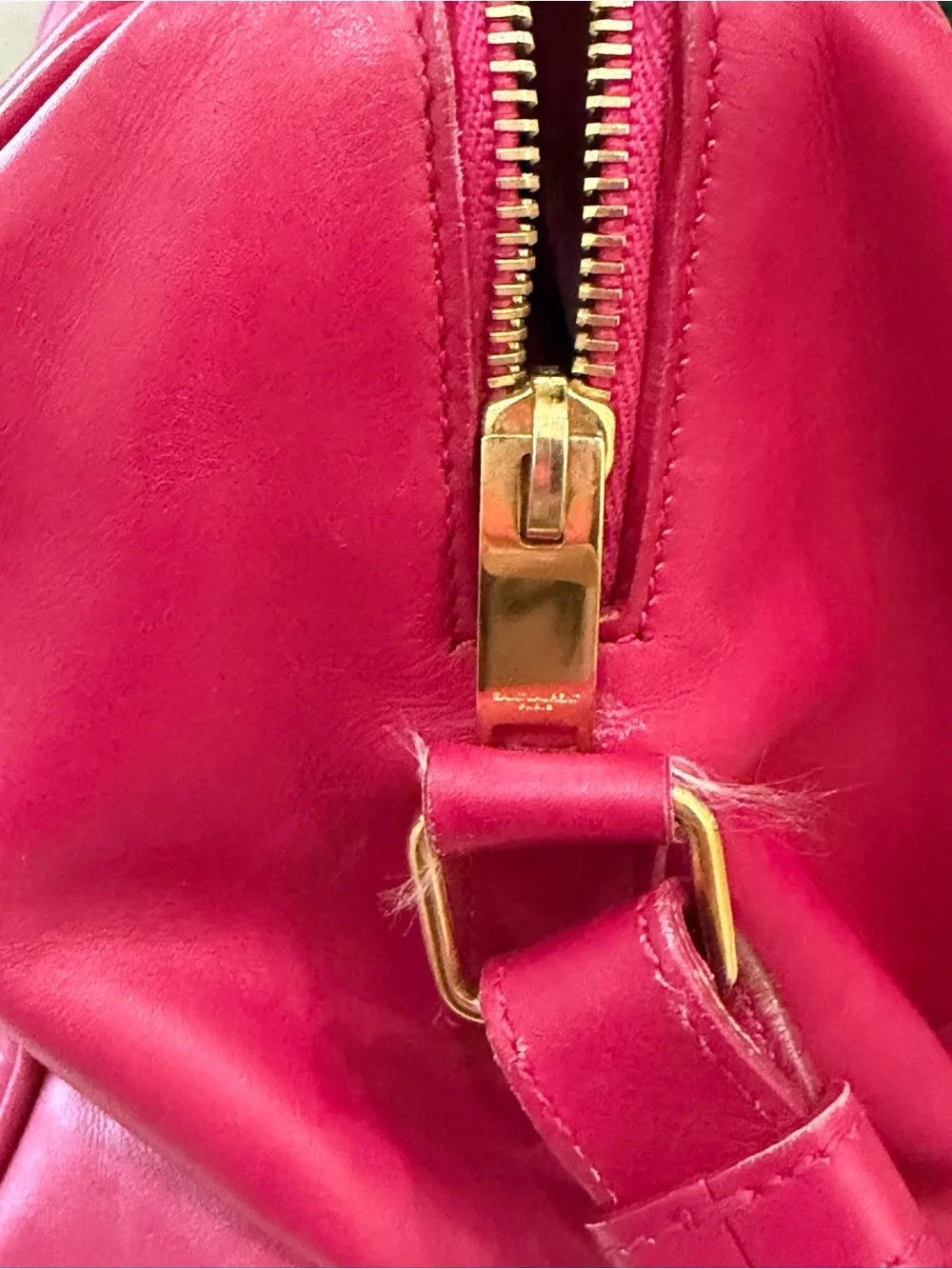 Saint Laurent Fuchsia Leather Satchel